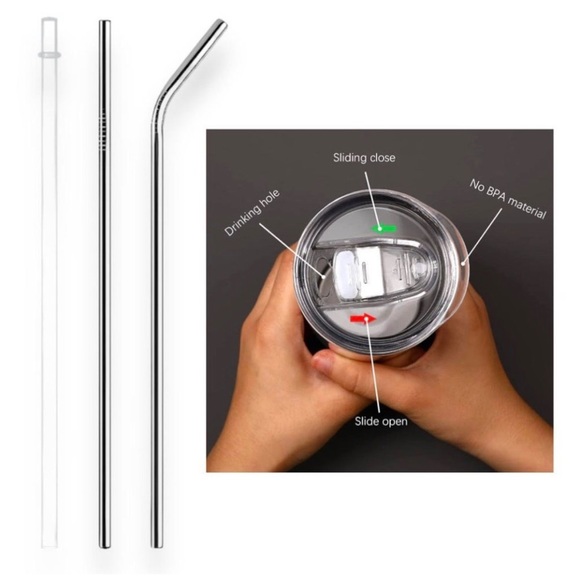 The Skellington Beauty Custom 20oz Tumbler with slide lid and plastic straw - Picture 3 of 3